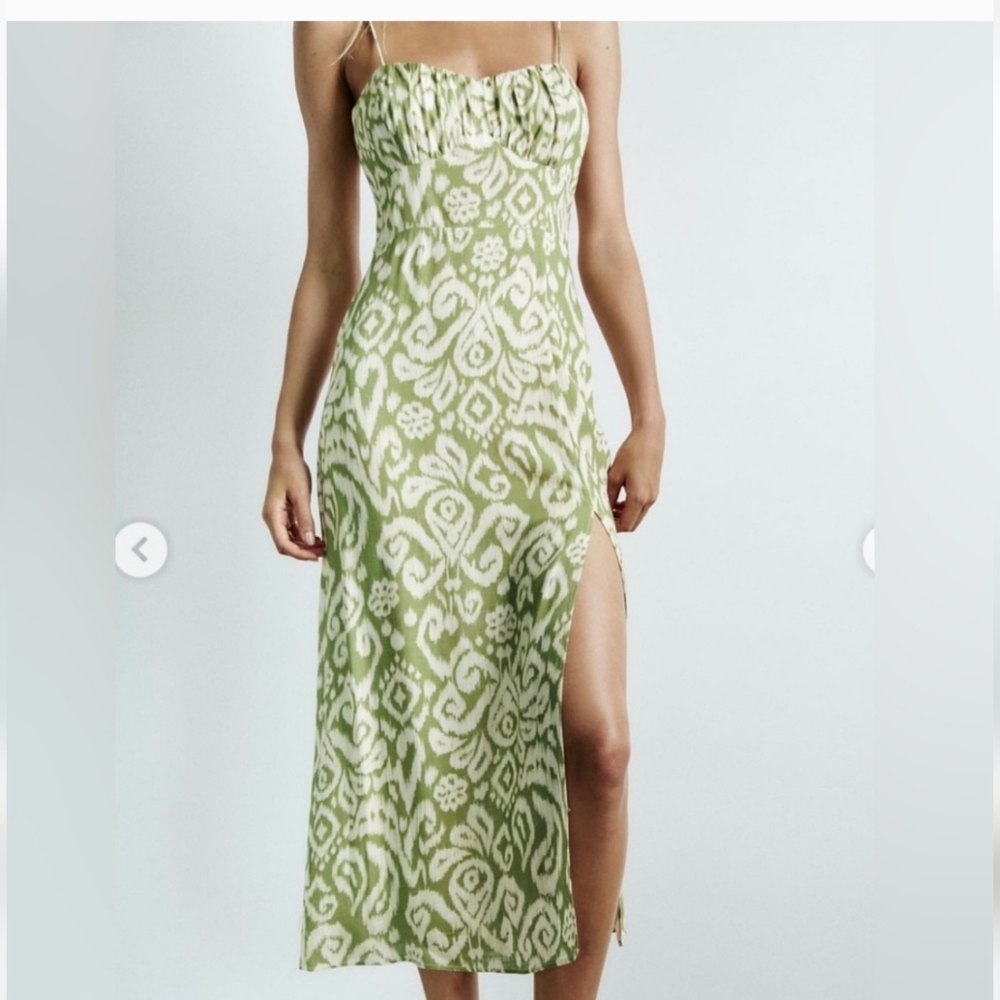 ZARA Print Open Slit Mini Dress